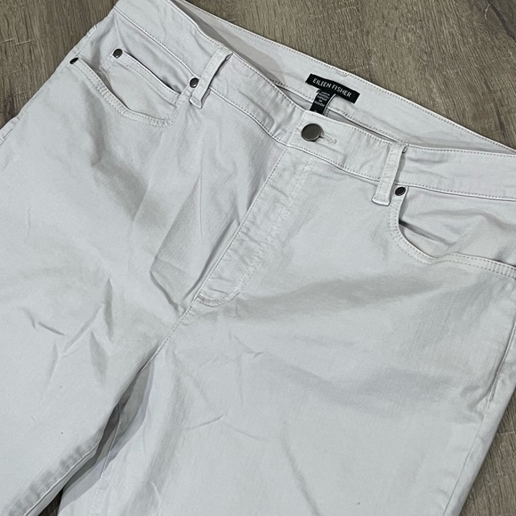 Women’s Eileen Fisher 16 Organic Cotton Stretch Teal Stone Classic Chino Pants - Picture 2 of 9